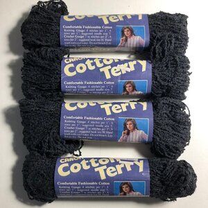 💜 2/$20 💜 4 skeins vintage carron cotton terry yarn bundle #1855 B